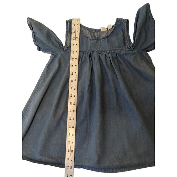 Gap Kids Girls Denim Chambray Open Shoulder Top Blue Size L **EEUC** - Picture 8 of 8